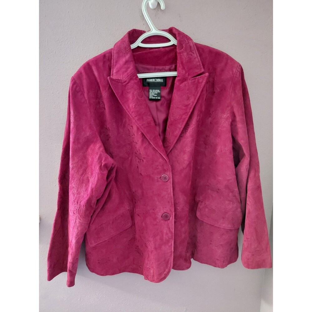 Brandon Thomas Leather Jacket Fuscia Vintage Y2K 90s Blazer Women's 1X